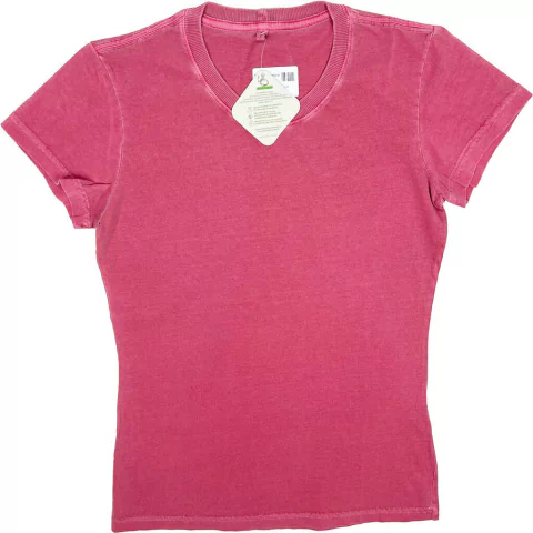 T-Shirt Femenina Estonada Vermelha 100%Algodao Premium Sustentável