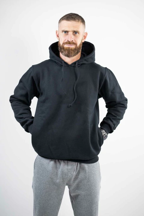 Moletom Preto Concept Bolso Canguru e Capuz