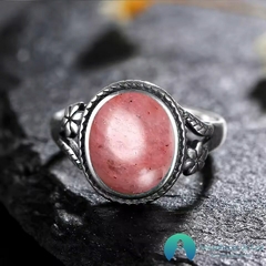 Anel de Prata com Detalhes Florais e Estilo Indiano 925