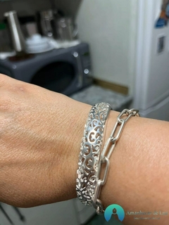 Imagem do Pulseira de Prata 925 com detalhes em arabesco