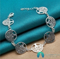 Pulseira de Prata 925 com Medalhões Árvore da Vida - comprar online