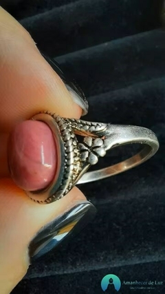 Anel de Prata com Detalhes Florais e Estilo Indiano 925