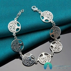 Pulseira de Prata 925 com Medalhões Árvore da Vida
