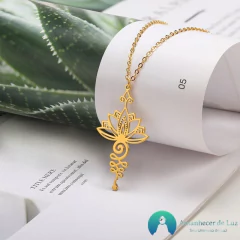 Imagem do Colar de Aço Inoxidável Flor de Lótus