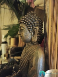 Imagem do Escultura Buda Tibetano Suporte de Vela Em Resina
