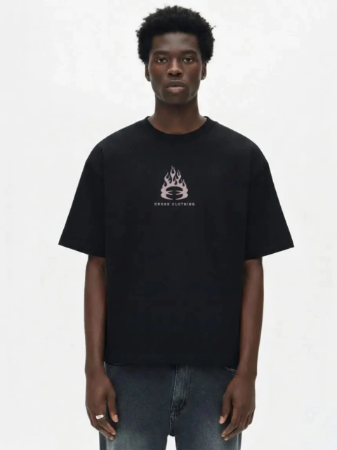 REMERA FIRE - BLACK - CROSS