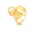 Anel liso facetado cristal citrino