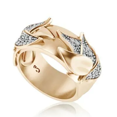 Anel folheado folhas