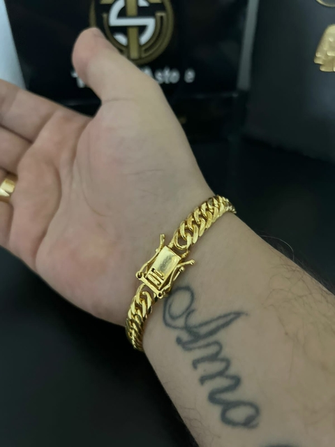 Pulseira Grumet lacraia 8mm fecho especial trava dupla