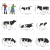 Vacas, Boi e Cavalinhos 1:87 H=1,5 A 2cm Maquete Fazendinha HO - comprar online