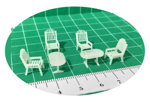2 Conj. Mesa Esc. 1:75 Cadeira Jardim Maquete Piscina Praia