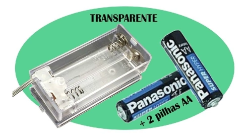 Caixa On/Off 3Volts para Leds e postinhos + Pilhas AA