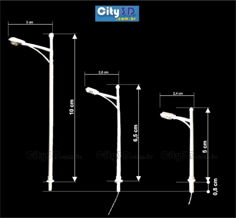 10 Postes Branco Led 3volts - comprar online