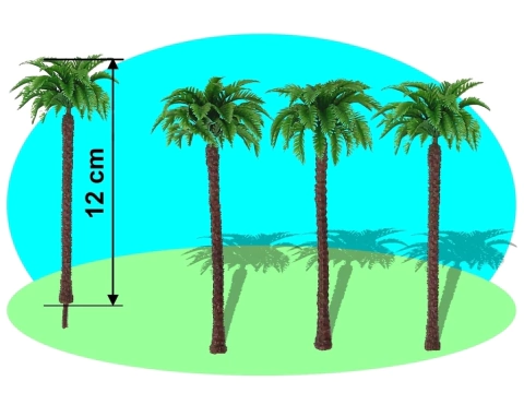 6 Palmeiras H=12,0cm Escala de 1:25 a 1:100 Maquete Arquitetura