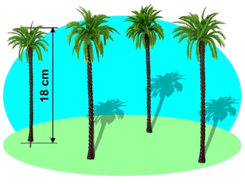 4 Palmeiras H=18,0cm Escala de 1:25 a 1:100 Maquete Arquitetura