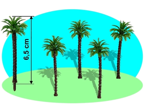 10 Palmeiras H=6,5cm Escala de 1:64 a 1:200 Maquete Arquitetura