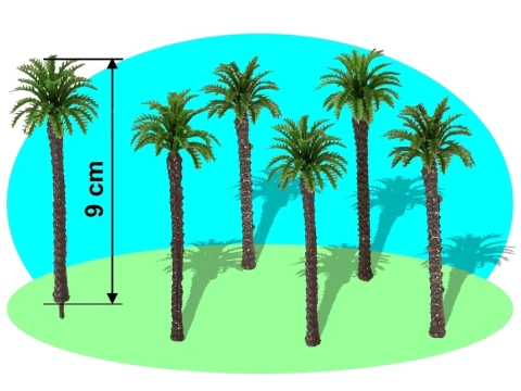10 Palmeiras H=9,0cm Escala de 1:43 a 1:150 Maquete Arquitetura