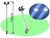 Poste Refletor H=11,5cm Com 2 Led 3volts Maquete 1:87 1:75 1:100