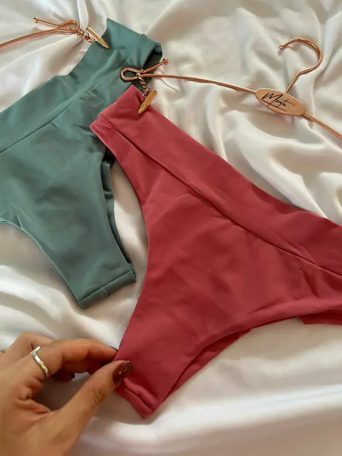 Duo calcinha comfy verde claro e rosa queimado