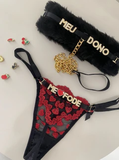Imagem do Coleira Peluciada Personalizável - com Corrente Guia