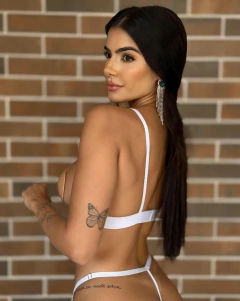 Body Sensual com Cinta Liga - Branco - comprar online