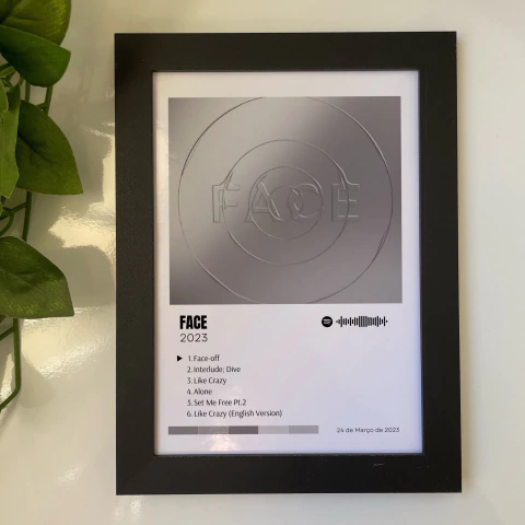 QUADRO PÔSTER ÁLBUM SPOTIFY FACE - JIMIN - BTS