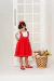 Salopete Isadora Vermelho (2 peças + lacinho) - loja online