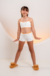 Top Menina Moça + Calcinha Box Marfim - comprar online