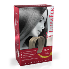 Elisafer Coloração em Creme 12.16 Louro Platino Acinzentado 155g