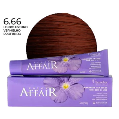Elisafer Color Affair 6.66 Louro Escuro Vermelho Profundo Permanente 60g
