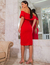 Vestido Midi Festa Malha Crepe Isabela