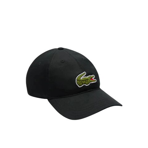 Boné de sarja com insígnia de crocodilo Preto - comprar online