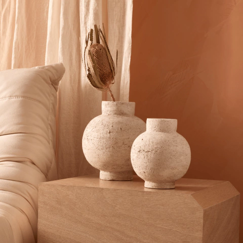 Vaso cachepot cimento bojudo