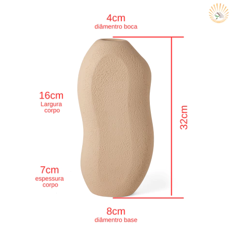 Vaso decorativo cerâmica oval orgânico - Estufa Urbana
