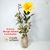Arranjo Dália Amarela Flor Folhagem (planta artificial) + Vaso madeira - loja online