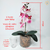 Arranjo Orquídea 1 haste (planta artificial) + Vaso vidro cilíndrico