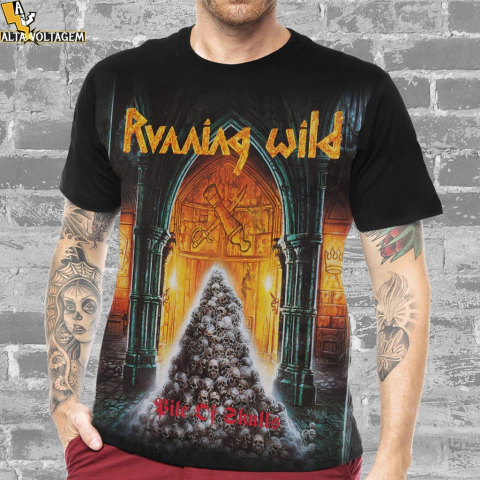 Camiseta Running Wild Pile of Skulls