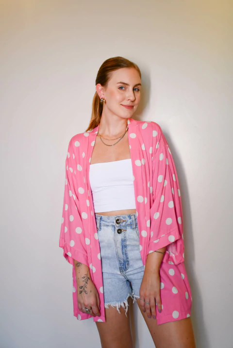 Quimono Dot Rosa
