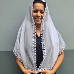 Imagem do VÉU CCB NOTAS MUSICAIS ANNE COM APLICAÇÃO