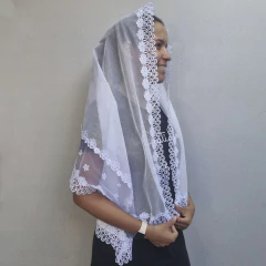 Imagem do VÉU CCB ANTONELA COM APLICAÇÃO POÁ