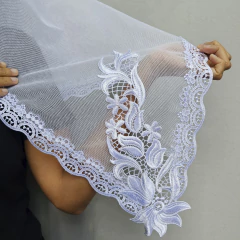 VÉU CCB EMILY COM APLICAÇÃO - Véus da Fer | A loja certa para comprar seu véu CCB.