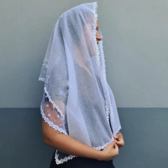 VÉU CCB JASMIM COM APLICAÇÃO POÁ - Véus da Fer | A loja certa para comprar seu véu CCB.