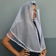 Imagem do VÉU CCB JASMIM COM APLICAÇÃO POÁ