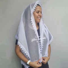 Imagem do VÉU CCB LETICIA COM APLICAÇÃO