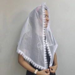 VÉU CCB LUANA COM APLICAÇÃO - Véus da Fer | A loja certa para comprar seu véu CCB.