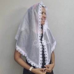 VÉU CCB MARLI COM APLICAÇÃO - Véus da Fer | A loja certa para comprar seu véu CCB.