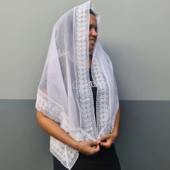 VÉU CCB NOTAS MUSICAIS ESTER - Véus da Fer | A loja certa para comprar seu véu CCB.