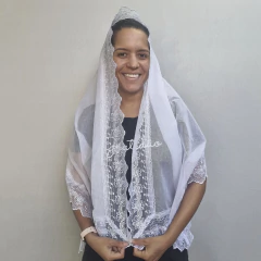 VÉU CCB NOTAS MUSICAIS ZOE - Véus da Fer | A loja certa para comprar seu véu CCB.