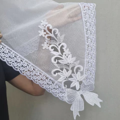 VÉU CCB SUZANA COM APLICAÇÃO - Véus da Fer | A loja certa para comprar seu véu CCB.