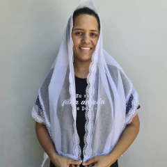 VÉU CCB VALENTINA COM APLICAÇÃO POÁ - Véus da Fer | A loja certa para comprar seu véu CCB.